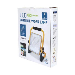 Lampa robocza LED 30W zimna barwa 6500K ładowalna USB żółta