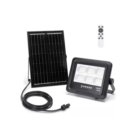 Naświetlacz solarny LED 100W 6500K 1000lm czarny z panelem monokrystalicznym