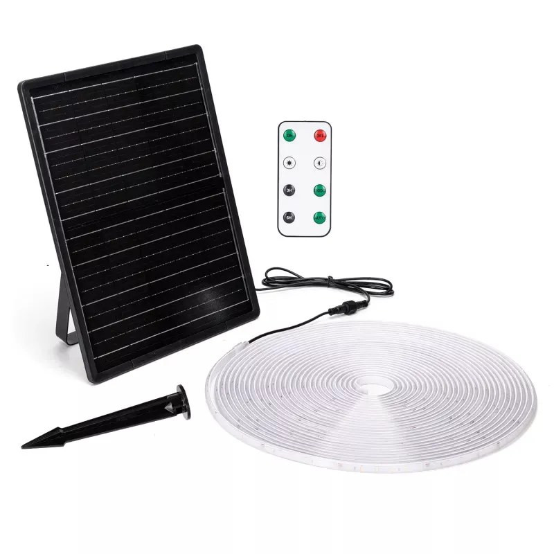 Taśma LED solarna 200W 2700K 20 m z panelem monokrystalicznym