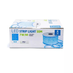 Taśma LED 50m 7W/m niebieska 10mm 230V IP65 do efektów świetlnych
