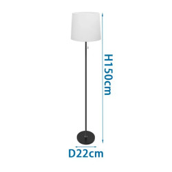 Lampa stojąca 150 cm biały z abażurem i oprawką E27 max 60W