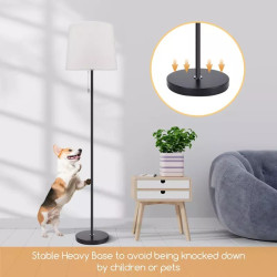 Lampa stojąca 150 cm biały z abażurem i oprawką E27 max 60W