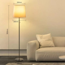 Lampa stojąca 150 cm biały z abażurem i oprawką E27 max 60W