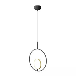 Lampa wisząca LED 15W 2700K czarna ze złotym elementem do wnętrz