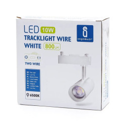Reflektor LED 10W 6500K 800lm do systemu szynowego dwuprzewodowego biały