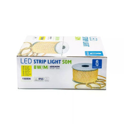 Taśma LED 50m 10mm 8W/m ciepłe 3000K IP65 230V