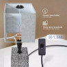 Lampka stołowa ceramiczna z abażurem z juty E14 do 40W