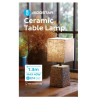 Lampka stołowa ceramiczna z abażurem z juty E14 do 40W