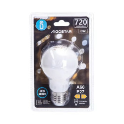 Żarówka LED A60 E27 6W 6500K mlecznobiała 720lm szkło