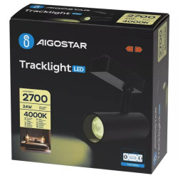 Reflektor LED 24W 2700lm 4000K czarny do szyn dwuprzewodowych