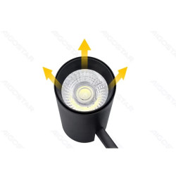 Reflektor LED 24W 2700lm 4000K czarny do szyn dwuprzewodowych