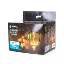 Żarówka LED Filament E27 4W 1800K R140 popielata szklana