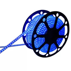 Taśma LED 230V 50m niebieska z ochroną IP65 i mocą 7W/m