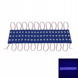 Moduł LED z trzema niebieskimi diodami SMD5730 na białej płytce