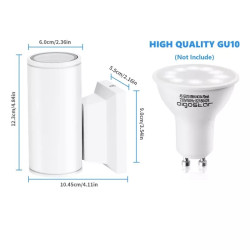 Kinkiet ścienny LED biały GU10 IP65 aluminiowy do montażu ściennego