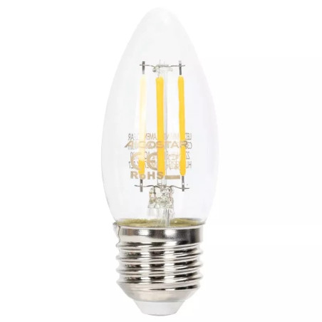 Żarówka LED świeczka 4W E27 ciepła 2700K 400lm ściemnialna szklana