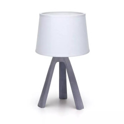 Lampa stołowa z żywicy biało-szara E14 max 40W z kablem 1,3m