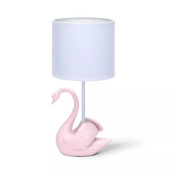 Lampa stołowa ceramiczna z trzonkiem E14 do 40W, biało-różowa, 37 cm