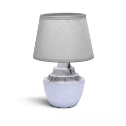 Lampa stołowa ceramiczna E14 do 40W, szaro-biała, 1 sztuka