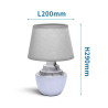 Lampa stołowa ceramiczna E14 do 40W, szaro-biała, 1 sztuka
