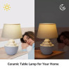 Lampa stołowa ceramiczna E14 do 40W, szaro-biała, 1 sztuka
