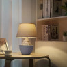 Lampa stołowa ceramiczna E14 do 40W, szaro-biała, 1 sztuka