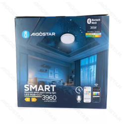 Lampa sufitowa LED 36W RGB+CCT Φ495mm Bluetooth Mesh biała