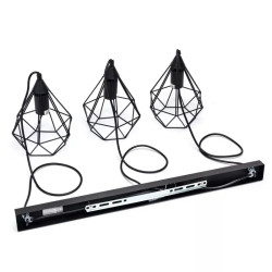 Lampa wisząca żelazna 3x E27 180W czarna do wnętrz