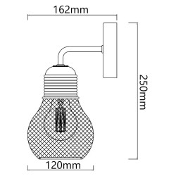 Kinkiet ścienny metalowy czarny E27 40W 165x120x250 mm z przewodem 35 cm
