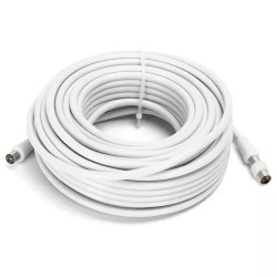 Kabel telewizyjny RG6U męsko-męski 20 m biały z akcesoriami