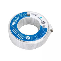 Kabel telewizyjny RG6U męsko-męski 20 m biały z akcesoriami