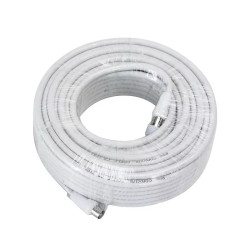 Kabel telewizyjny RG6U męsko-męski 20 m biały z akcesoriami