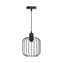 Lampa wisząca z żelaznym kloszem czarna 60W E27 200 mm