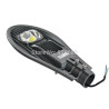 Czarna latarnia uliczna LED 50 W z widocznym chipem LED i radiatorami