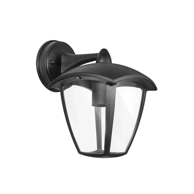 Lampa ścienna czarna z kloszem i trzonkiem E27, maks. 60W, IP44