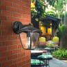Lampa ścienna czarna z kloszem i trzonkiem E27, maks. 60W, IP44