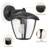 Lampa ścienna czarna z kloszem i trzonkiem E27, maks. 60W, IP44