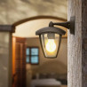 Lampa ścienna czarna z kloszem i trzonkiem E27, maks. 60W, IP44
