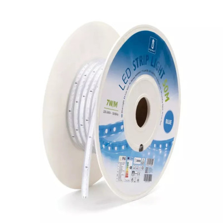 Taśma LED 50m 8mm 220-240V niebieska IP65 do dekoracji i podświetleń