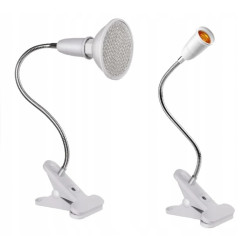 Lampa LED do uprawy roślin 20W z białym klipsem i elastycznym ramieniem
