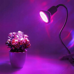 Lampa LED do uprawy roślin 20W z białym klipsem i elastycznym ramieniem