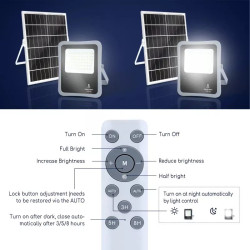 Halogen solarny LED 300W 6500K zimne światło z panelem monokrystalicznym
