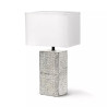 Lampa stołowa ceramiczna 40W E14 biało-czarna z 1,3m kablem