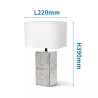 Lampa stołowa ceramiczna 40W E14 biało-czarna z 1,3m kablem
