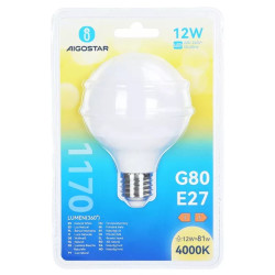 Żarówki LED G80 E27 12W 4000K 2 sztuki białe do użytku wewnętrznego