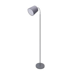 Lampa podłogowa E14, maks. 40W, szara, regulowana, 1685 mm wysokości