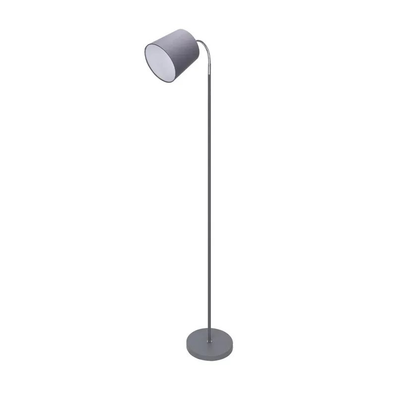 Lampa podłogowa E14, maks. 40W, szara, regulowana, 1685 mm wysokości