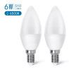 Żarówki LED E14 6W 6500K zimne światło 2 sztuki C37