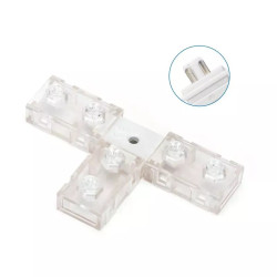 Łącznik typu T do taśm LED 8 mm z IP54 i napięciem 250V