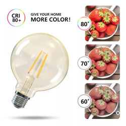 Żarówka LED Filament G95 E27 4W bursztynowe szkło ciepłe światło